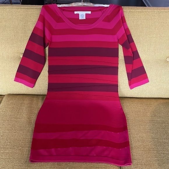 Max Studio Sweater Dress Size M Multicolor Stripes Business Feminine Effortless - Picture 6 of 14